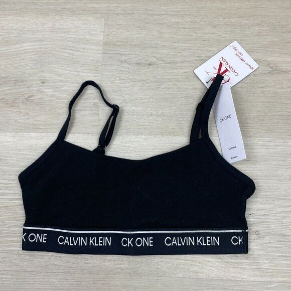 Calvin Klein CK One Unlined Bralette Womens XS Black - Picture 1 of 3